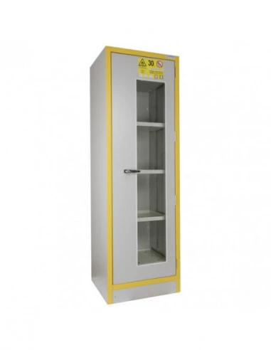 armoire-produits-chimique-Armoire Haute 1 Porte Vitrée Équipée -3034pve-1