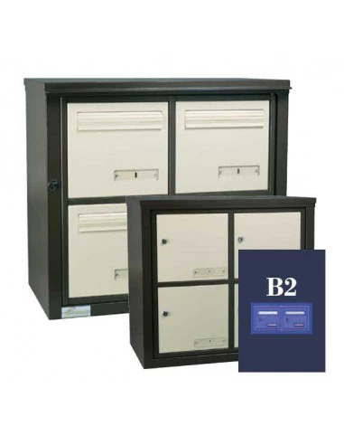 boites-aux-lettres-exterieures-Boite Aux Lettres Theta Double Entrée Inox Module B2 Ouverture Ptt-1