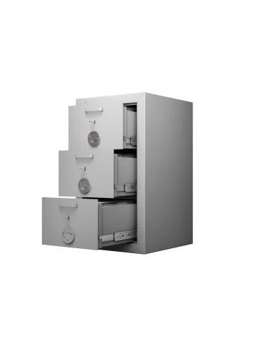 armoire-de-securite-Armoire Forte À 3 Tiroirs Class Protect 3t Serrure Individuelle Pour Chaque Tiroir Avec Clés Identiques-1