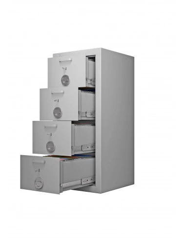 armoire-de-securite-Armoire Forte À 4 Tiroirs Class Protect 4t Serrure Individuelle Pour Chaque Tiroir Avec Clés Identiques-1