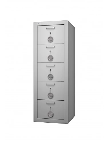 armoire-de-securite-Armoire Forte À 5 Tiroirs Class Protect 5t Serrure Différente Pour Chaque Tiroir Avec Passe Général-1