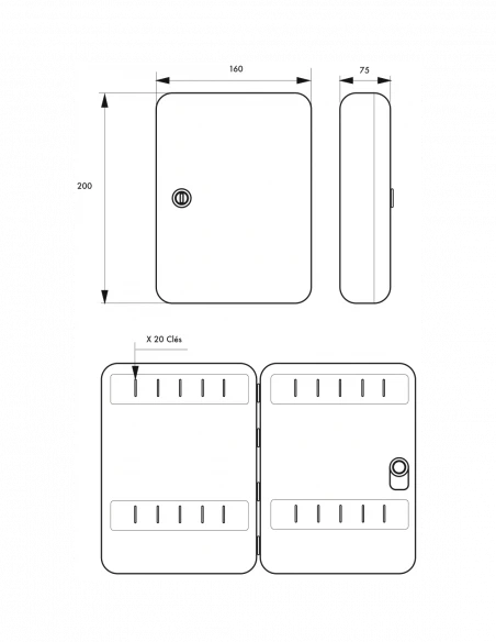 armoire-a-cles_Armoire À Clés Thirard Kibox 1-20 Clés Serrure À Clé_thumbnail_2